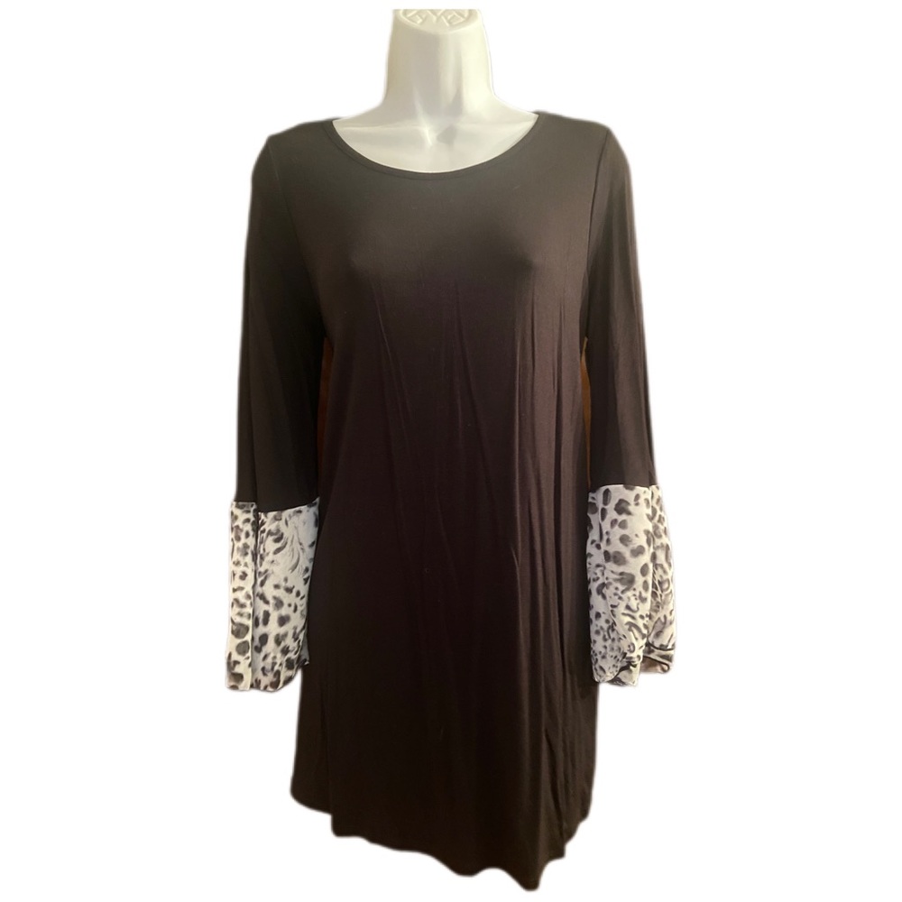 NWT Elliott & Vine Cheetah Ruffle Sleeve Tunic, Size Small